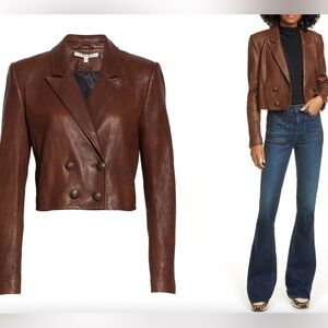Veronica Beard Brown Leather Jacket